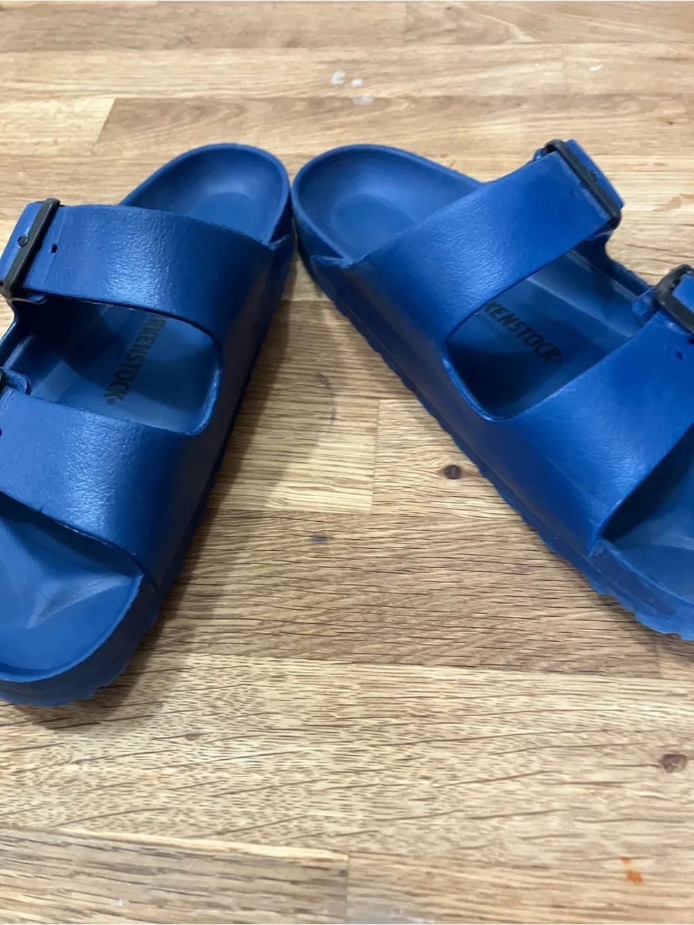 Birkenstock women’s Royal Blue Two-Buckle EVA Slides